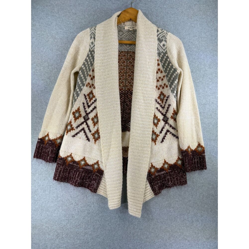 Pink Rose Women’s Medium Southwestern Aztec Open Front Cardigan 3609